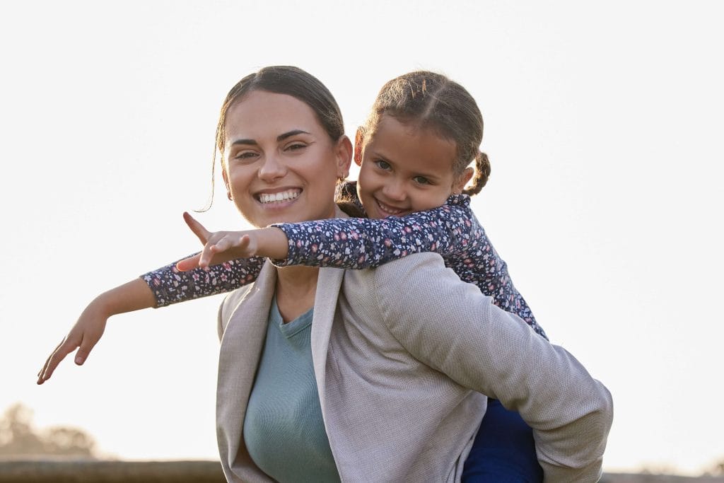 A woman and girl on a Weekend Special.